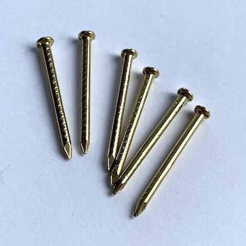Solid Brass Nails for Bronze Weatherstripping (Pkg of 6)