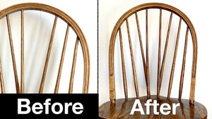Chair spindle repair example from our furniture repair shop - Wooden It Be Nice